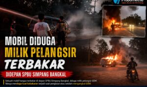 Mobil Diduga Milik Pelangsir Terbakar di Depan SPBU Simpang Bangkal, Ditemukan Tangki Didalam Mobil Mobil terbakar