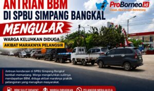Antrian BBM di SPBU Simpang Bangkal Mengular, Warga Keluhkan Diduga Akibat Maraknya Pelangsir antrian bbm di spbu